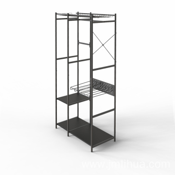 Cloth storage rack metal shelves